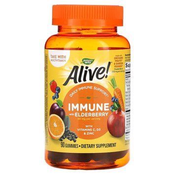 Вітаміни для імунітету, Alive! Immune Gummies, Nature's Way, 90 жувальних таблеток