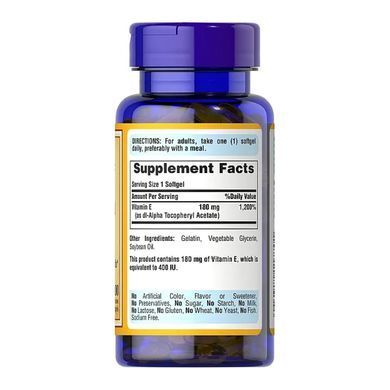 Вітамін Е Puritan's Pride Vitamin E-180mg 400 IU 100 капсул