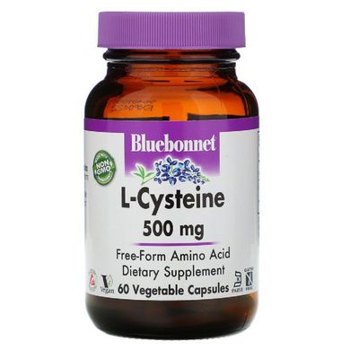 L-Цистеин 500 мг, L-Cystein, Bluebonnet Nutrition, 60 вегетарианских капсул