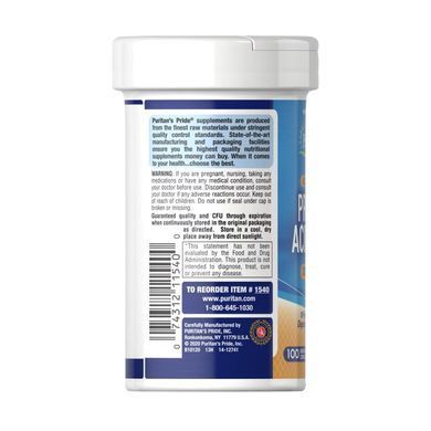 Пробіотики Puritan's Pride Probiotic Acidophilus 100 капсул