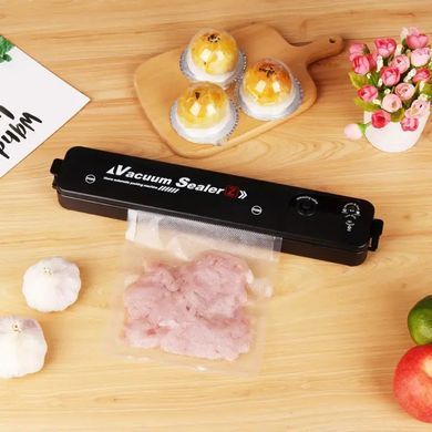 Вакууматор побутовий Vacuum Sealer чорний вакуумний пакувальник 100 Вт пластик 7.6 х 37 х 4.8 см до 30 см
