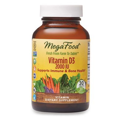 Витамин D3 2000 IU, Vitamin D3, MegaFood, 30 таблеток
