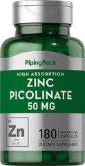 Цинк пиколинат Piping Rock Zinc Picolinate 50 mg 180 капсул