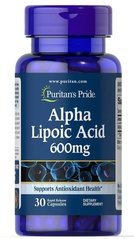 Альфа-липоевая кислота, Alpha Lipoic Acid, Puritan's Pride, 600 мг, 30 капсул