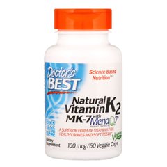 Вітамін К2 в Формі МК-7, Vitamin K2 as MK-7, Doctor's Best, 100 мкг, 60 капсул