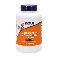 Глюкозамін хондроїтин МСМ Now Foods Glucosamine & Chondroitin with MSM 180 капс