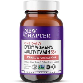 Мультивитамины для женщин 55+, Every Woman's 55+ Multivitamin, New Chapter, 1 в день, 96 вегетарианских таблеток