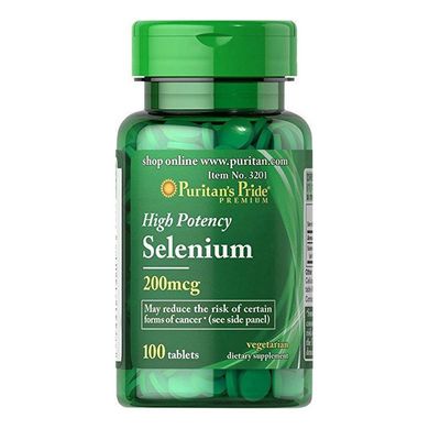 Селен Puritan's Pride Selenium 200 mcg 100 таб селениум