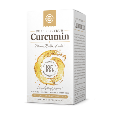 Куркумін, Full Spectrum Curcumin, Solgar, 30 желатинових капсул з рідкимктом