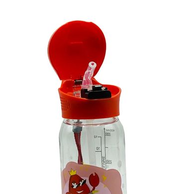 Пляшка для води CASNO 400 мл KXN-1195 Червона (краб) соломинкою