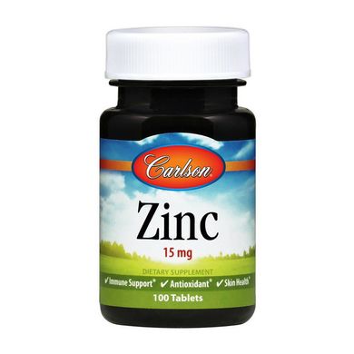 Цинк Carlson Labs Zinc 15 mg 100 табл