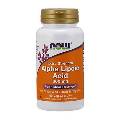 Альфа-ліпоєва кислота Now Foods Alpha Lipoic Acid 600 mg Extra Strength 60 капсул