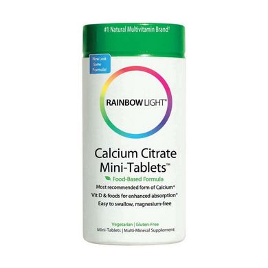 Кальцій Rainbow Light Calcium Citrate Mini-Tablets 120 міні таблеток