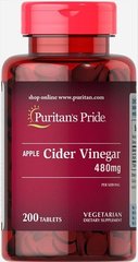 Яблочный уксус Puritan's Pride Apple Cider Vinegar 600 mg 200 таблеток
