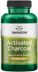 Активоване вугілля Swanson Activated Charcoal 260 mg 120 капсул