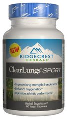 Комплекс для Підтримки Легень, Спорт, Clear Lungs, RidgeCrest Herbals, 60 гелевих капсул