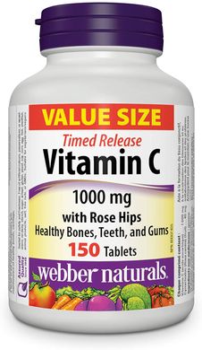 Вітамін C Webber Naturals Vitamin C 1000 mg + Rose Hips 150 таблеток