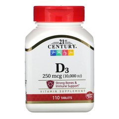 Вітамін Д3 21st Century Vitamin D3 10000 IU 110 таблеток