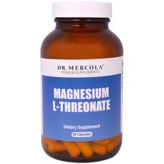 Магний L-Треонат, Magnesium L-Threonate, Dr. Mercola, 90 капсул