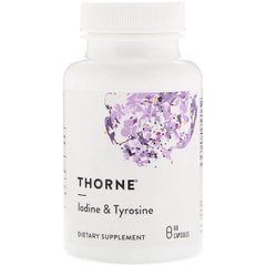 Харчування щитовидної Залози, Йод і Тирозин, Thorne Research, Iodine & Tyrosine, 60 капсул