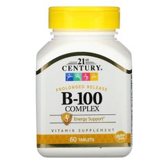 Комплекс витаминов группы Б 21st Century B-100 Complex Prolonged Release 60 таблеток