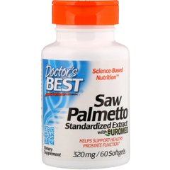 Со Пальметто,кт, Saw Palmetto, Doctor's Best, 320 мг, 60 капсул