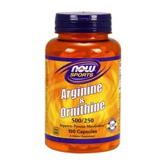 Комплекс аминокислот Now Foods Arginine & Ornithine (100 капс) нау фудс
