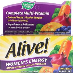 Мультивитамины для Женщин, Alive! Women's Energy, Natures Way, 50 таблеток