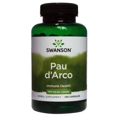Кора муравьиного дерева Swanson Pau d`Arco 500 mg 100 капсул