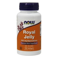 Маточне молочко Now Foods Royal Jelly 300 mg (100 softgels)