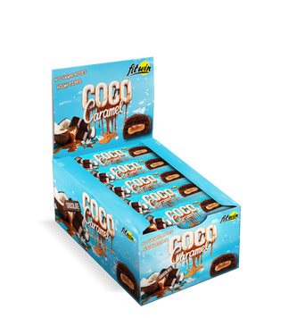 Кокосові батончики FitWin Coco Caramel 20x40 г Chocolate
