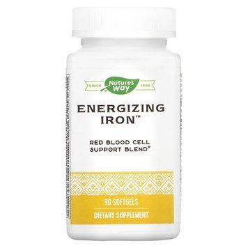 Железо энергетическое, Energizing Iron, Nature's Way, 90 гелевых капсул