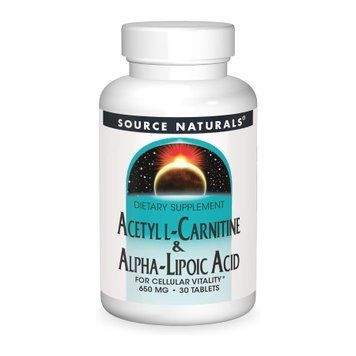 Ацетил L-Карнітин та Альфа-Ліпоєва Кислота Source Naturals Acetyl L-Carnitine & Alpha-Lipoic Acid 650 mg 30 Таблеток