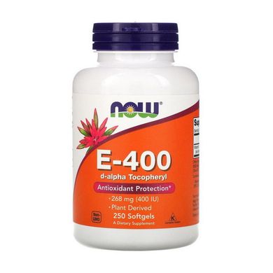 Витамин Е Now Foods E-400 d-alpha Tocophery (250 капс)