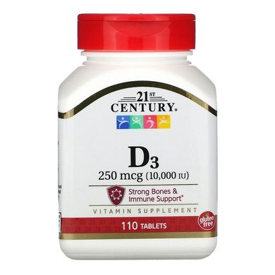 Вітамін Д3 21st Century Vitamin D3 10000 IU 110 таблеток