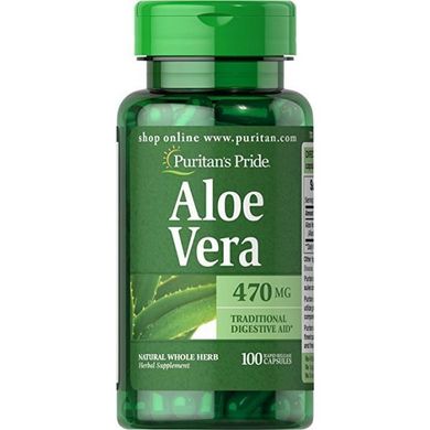 Алоэ Вера в капсулах Puritan's Pride Aloe Vera 470 мг (100 капс)