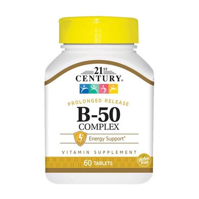 Комплекс вітамінів групи Б-50 21st Century B-50 Complex (60 таблеток)