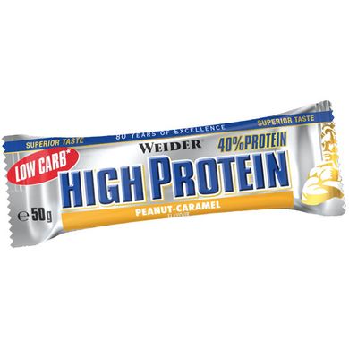 Протеиновый батончик Weider Low Carb High Protein Bar 50 г peanut-caramel