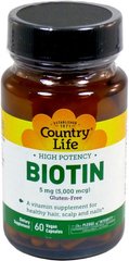 Биотин Country Life Biotin 5000 mcg 60 капсул