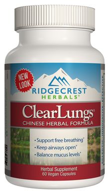 Комплекс для Поддержки Легких, Растительная Китайская Формула, Clear Lungs, RidgeCrest Herbals, 60 гелевых