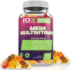 Комплекс витаминов 10x Nutrition Mega Multivitamin 60 жев. таблеток Малина