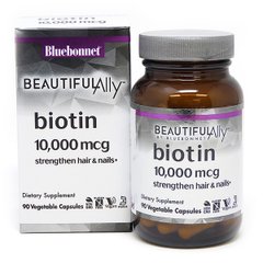 Біотин, 10 000 мкг, Beautiful Ally, Bluebonnet Nutrition, 90 вегетаріанських капсул