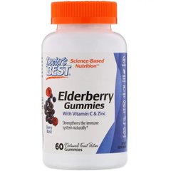 Чорна Бузина з вітаміном С і цинк, Elderberry Vitamin C & Zinc, Doctor's Best, 60 цукерок