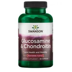 Глюкозамін хондроїтин Swanson Glucosamine Chondroitin Joint Helth and Mobility 90 капсул