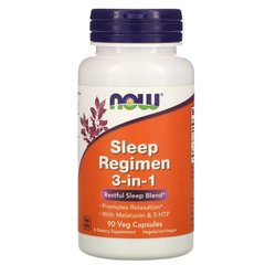 Добавка для підтримки сну 3 в одному Now Foods (Sleep Regimen 3-In-One) 90 вегетаріанських капсул