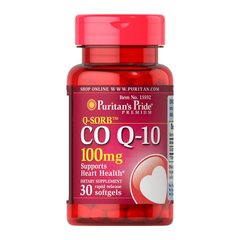 Коэнзим Q10 Puritan's Pride CO Q-10 100 mg (30 капс) пуританс прайд