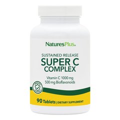 Супер Комплекс витамина С, замедленным высвобождением, Super C Complex, 1000 мг, Nature's Plus, 90 таблеток