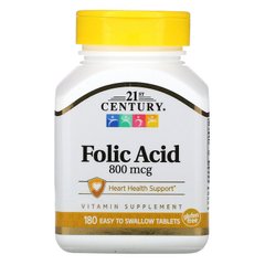 Фолієва кислота 21st Century Folic Acid 800 mcg 180 таблеток