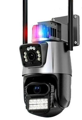 Поворотная уличная Wi-Fi камера видеонаблюдения V380-V21 8MP с сиреной и ночным видением 360&deg; обзор