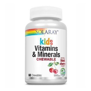Вітаміни та Мінерали для дітей Solaray Kids Vitamins & Minerals Black Cherry 60 жув. цукерок
